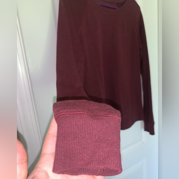 Merona Women’s Maroon Purple Soft Long Sleeve Top Sweatshirt - Size Small - Picture 7 of 12